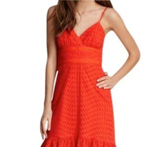 TRINA TURK Bright orange eyelet dress Size 6